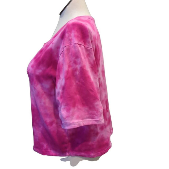 Bebe Sport Women's 1X Short Sleeve Tie Dye Hot Pink Magenta. - Picture 3 of 8